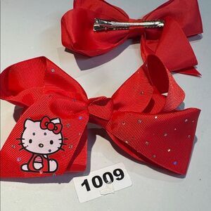 1009 Red Hello Kitty Hair Bow Alligator Clip